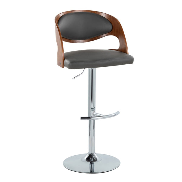 English Elm Pino Adjustable Barstool Set Of 2 - Mid-Century Modern Swivel Design With Chrome & Walnut Finish B202S00991-GIGA