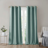 SunSmart Como Modern/Contemporary Tonal Printed Faux Silk Room Darkening Curtain Panel Pair SS40-0232 Green