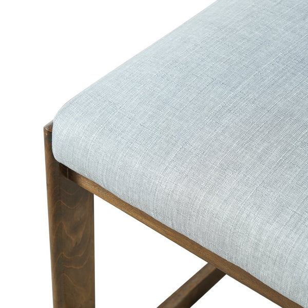 English Elm Modern Linen Upholstered Counter Stools Set of 2 with Rubberwood Legs for Kitchen Island Light Grey,Walnut N762P395711G