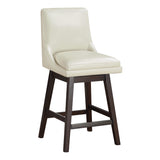 OSP Home Furnishings Allingham 26" Swivel Stool Cream / Dk Walnut