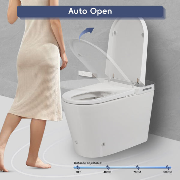 English Elm Tankless Smart Bidet Toilet with Heated Seat, Warm Air Dryer, Auto Open/Close & Remote Control N753P256132G