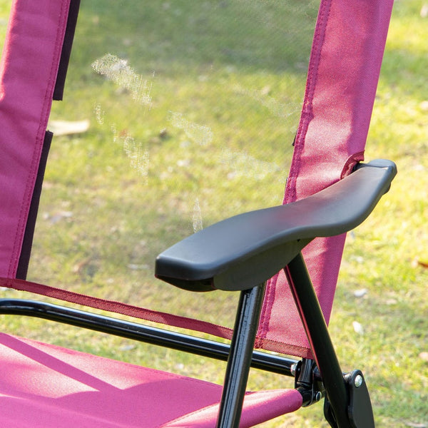 English Elm Outsunny Folding Patio Chairs Set Of 2 - Adjustable Sling Back Outdoor Chairs For Comfort & Style W2225P174086-GIGA