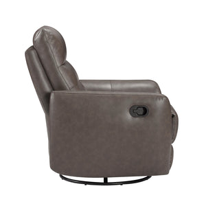 English Elm Luxurious swivel glider recliner chair with top-grain leather, plush foam over coils and sturdy frame Dark Brown 36 L x 30.5 W x 26 H B011P395599