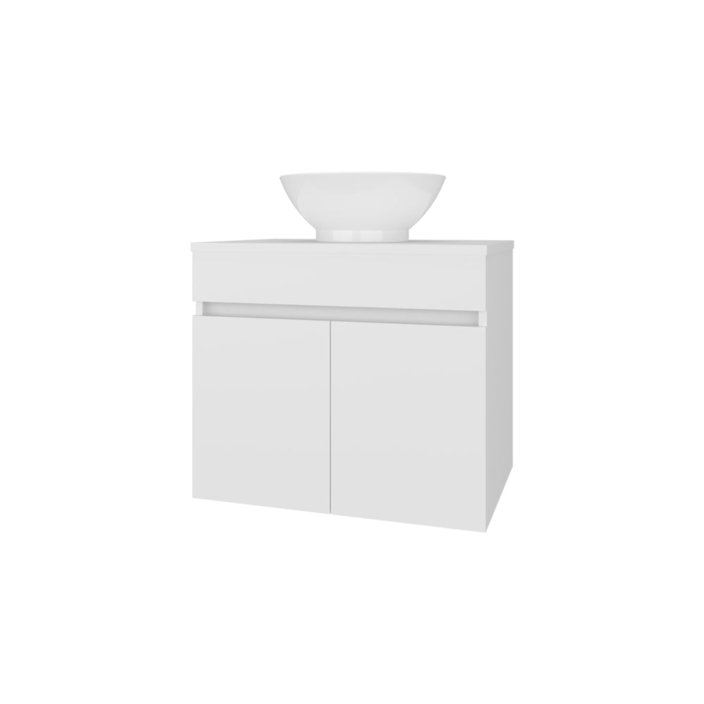 English Elm Sheridan Compact White Bathroom Vanity with 2 Doors, Scratch-Resistant Melamine, Space-Saving 20.4"H B128P314799