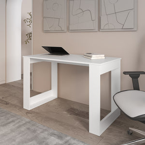English Elm Computer Desk Albion — White Engineered Wood Workspace 47.2"W x 23.6"D, Stylish Leg Design, Durable Construction B092P306236