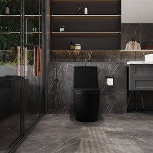 English Elm 1.1/1.6 Gpf Matte Black One-piece Toilet Ada Comfort Height Dual Flush Elongated Bowl T5287P464563