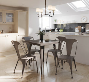 English Elm Austin Industrial Dining Table Antique Bronze by LumiSource – Sturdy metal, loft-style, seats 4, versatile centerpiece B202P223355