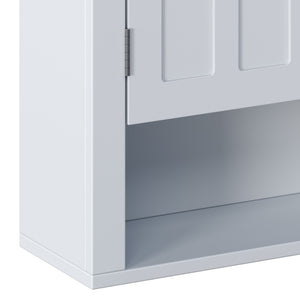 English Elm Bathroom Wall Mounted Cabinet Raised Panel Doors Adjustable Shelves Farmhouse Storage White N817P375225W