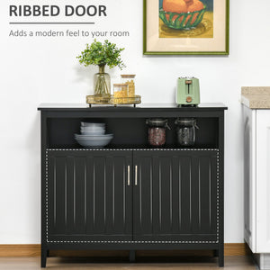 English Elm Homcom Modern Sideboard Buffet Cabinet With Adjustable Shelves For Stylish Entryway Or Kitchen Storage W2225P200882