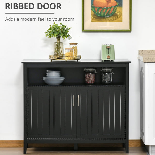 English Elm Homcom Modern Sideboard Buffet Cabinet With Adjustable Shelves For Stylish Entryway Or Kitchen Storage W2225P200882