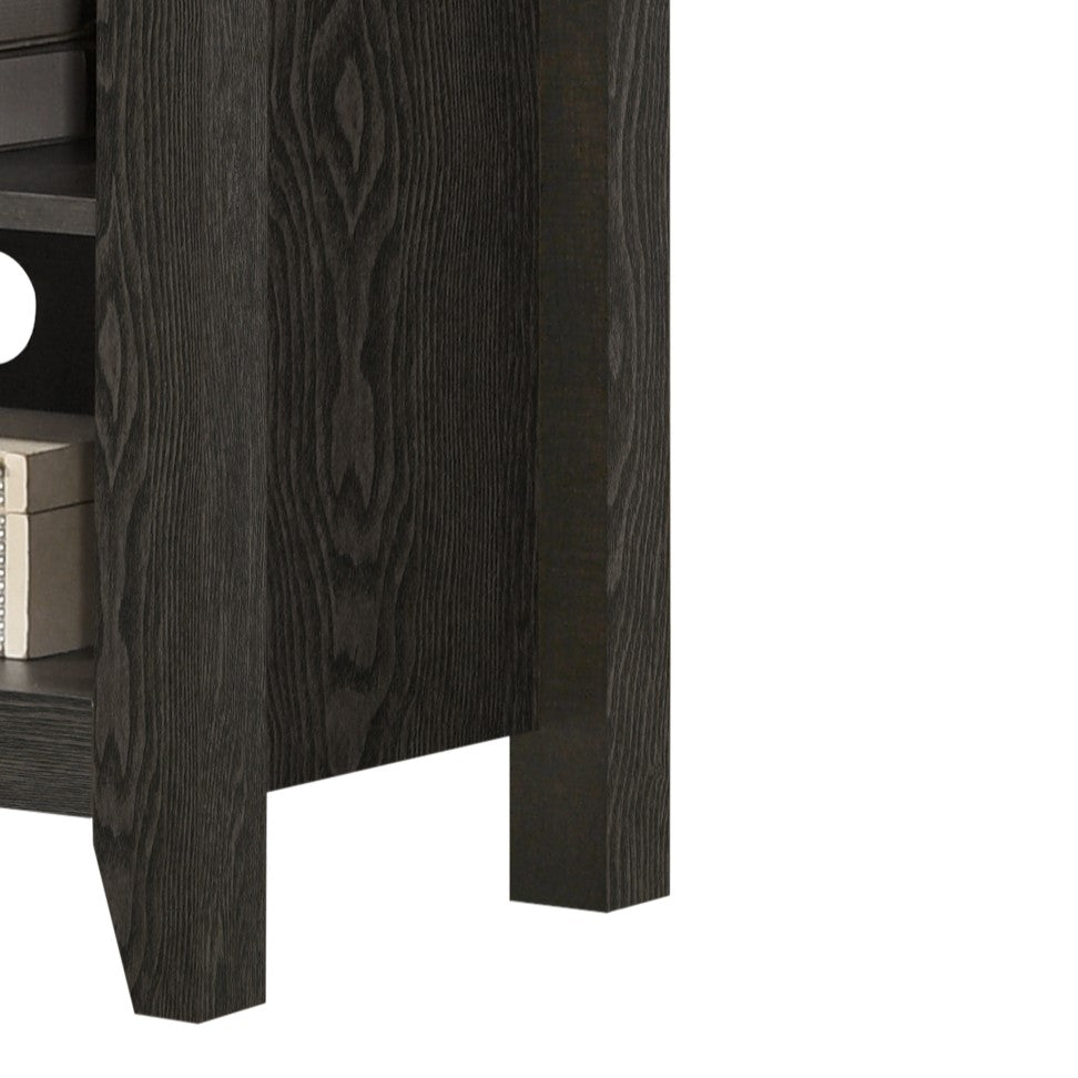 English Elm Benito Modern Dark Gray 70" TV Stand with Open Shelves, Cable Management Cutouts, Sleek Storage Design B061P184948