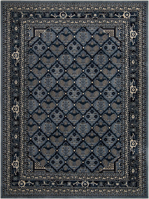Unique Loom La Jolla Trellis Machine Made Geometric Rug Blue, Blue/Ivory/Navy Blue/Light Blue 9' 0" x 12' 0"