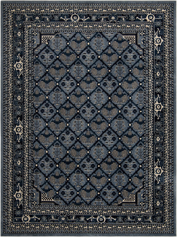 Unique Loom La Jolla Trellis Machine Made Geometric Rug Blue, Blue/Ivory/Navy Blue/Light Blue 9' 0" x 12' 0"