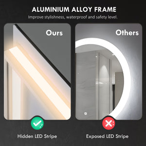 English Elm Homcom Led Backlit Bathroom Mirror, 35"X28" Anti-Fog Dimmable Vanity Mirror With Color Control & Memory W2225P229671