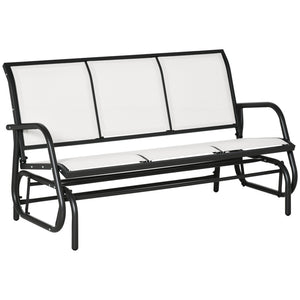 English Elm Outsunny 3 Seat Outdoor Glider Bench Powder Coated Metal Frame Mesh Porch Swing W2225P174334