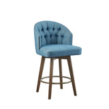 Madison Park Onyx Transitional Upholstered 360 Degree Swivel Counter Stool 26" H MP104-1197 Blue