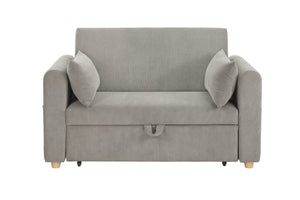 English Elm Marielle Convertible Sleeper Loveseat with USB Ports, Magazine Pockets and Plush Pillows for Small Spaces Gray B061P305697