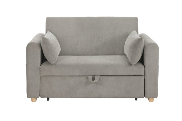 English Elm Marielle Convertible Sleeper Loveseat with USB Ports, Magazine Pockets and Plush Pillows for Small Spaces Gray B061P305697