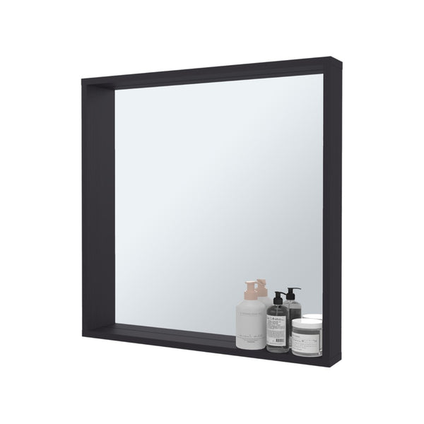 English Elm Fm Furniture Wall Mounted Bathroom Mirror Cabinet Wenge Finish with Interior Shelving B128P473989