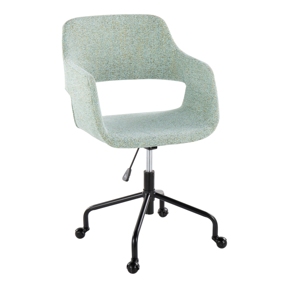 English Elm Margarite Ergonomic Adjustable Office Chair with Sleek Metal Base, Cushioning and Open Back Design Green B202P223947