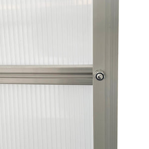 English Elm 6.2'x8.3'x6.6' Walk-in Aluminum Polycarbonate Greenhouse with Vent and Rain Gutters T3971S00041