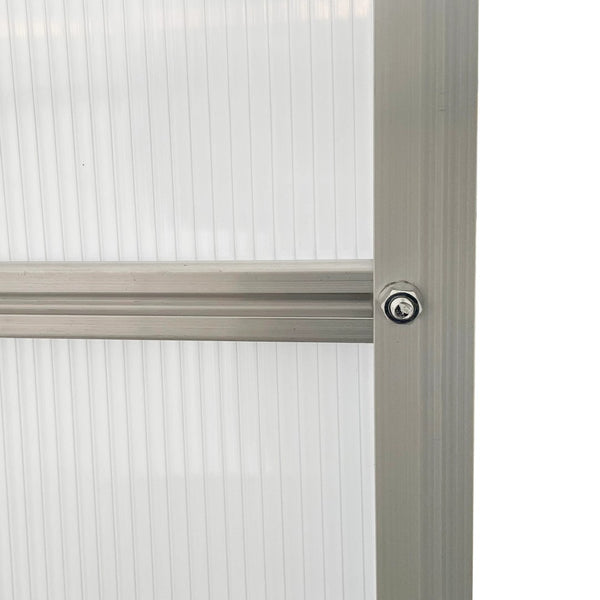 English Elm 6.2'x8.3'x6.6' Walk-in Aluminum Polycarbonate Greenhouse with Vent and Rain Gutters T3971S00041