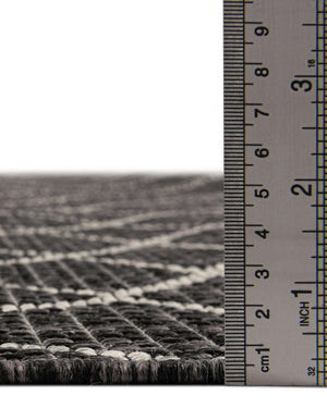 Unique Loom Outdoor Trellis Gitter Machine Made Trellis Rug Charcoal, Ivory 5' 3" x 8' 0"