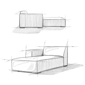 English Elm Rex Left Chaise Sofa Module In Caramel Brown Leather - Modern, Flexible, And Stylish Seating Solution B136P199266-GIGA