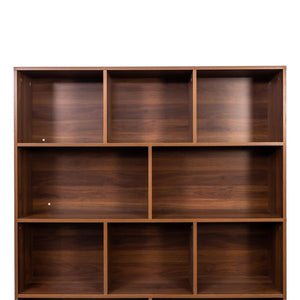 English Elm 70.87" Tall Bookshelf with 10 Cubes and 3 Doors — 4-Tier Modern Cube Organizer for Living Room Office W331P257393