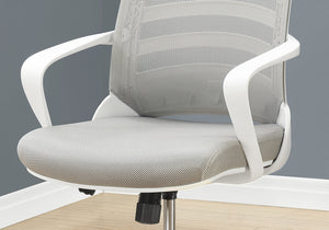 English Elm Office Mid-Back Chair with Breathable Mesh, Ergonomic Curved Support, Padded Wide Seat, Swivel and Height Adjust White 26 L x 13 W x 24 H B2710P219653