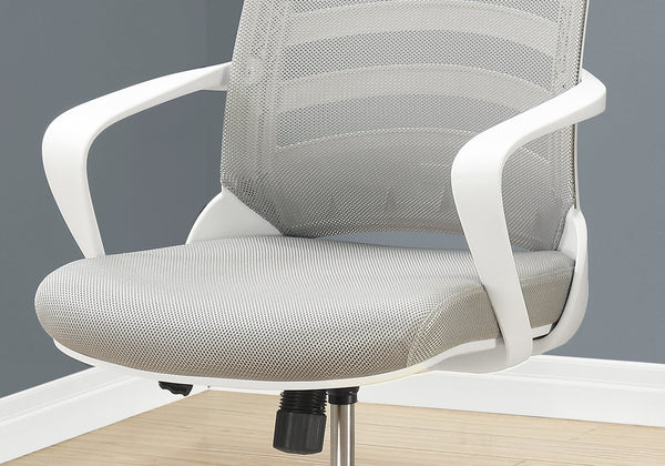 English Elm Office Mid-Back Chair with Breathable Mesh, Ergonomic Curved Support, Padded Wide Seat, Swivel and Height Adjust White 26 L x 13 W x 24 H B2710P219653
