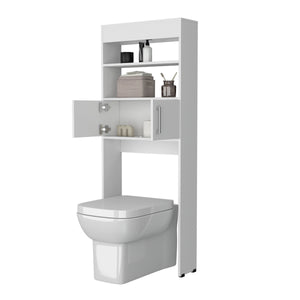 English Elm Bisbee Over-the-Toilet Bathroom Storage Cabinet with 2 Doors, 2 Open Shelves, White, Slim Design B128P287527