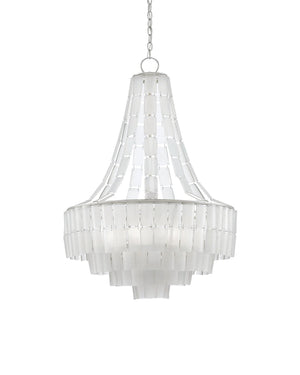 Currey & Company Vintner Recycled Glass Chandelier with Wrought Iron Frame for Dining Room Ambiance 9000-0159