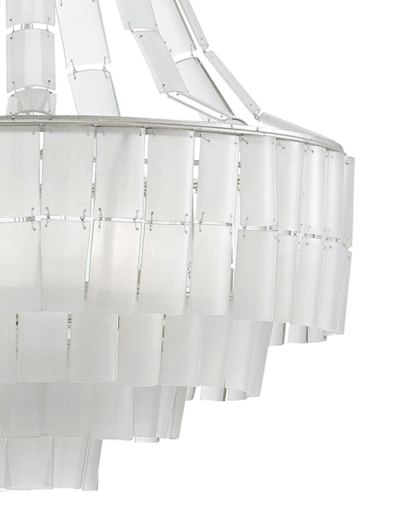 Currey & Company Vintner Recycled Glass Chandelier with Wrought Iron Frame for Dining Room Ambiance 9000-0159