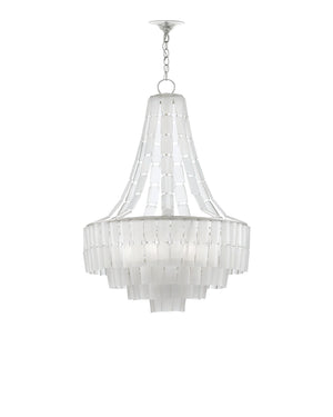 Currey & Company Vintner Recycled Glass Chandelier with Wrought Iron Frame for Dining Room Ambiance 9000-0159