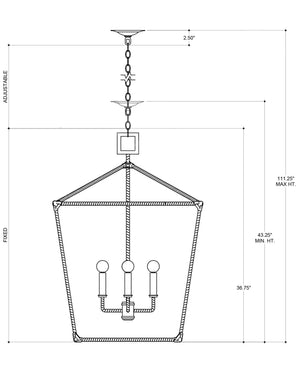 Currey & Company Denison Rattan Wrapped Wrought Iron Pendant Lantern for Coastal Transitional Interiors 9000-0611