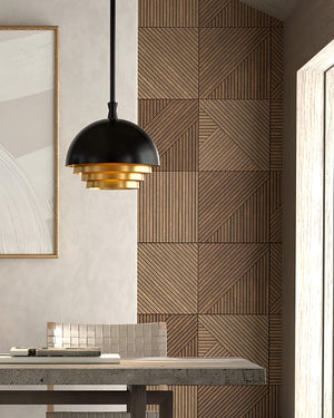 Currey & Company Salviati Steel Dome Pendant Light with Gold Leaf Interior for Dining or Entryway 9000-0953