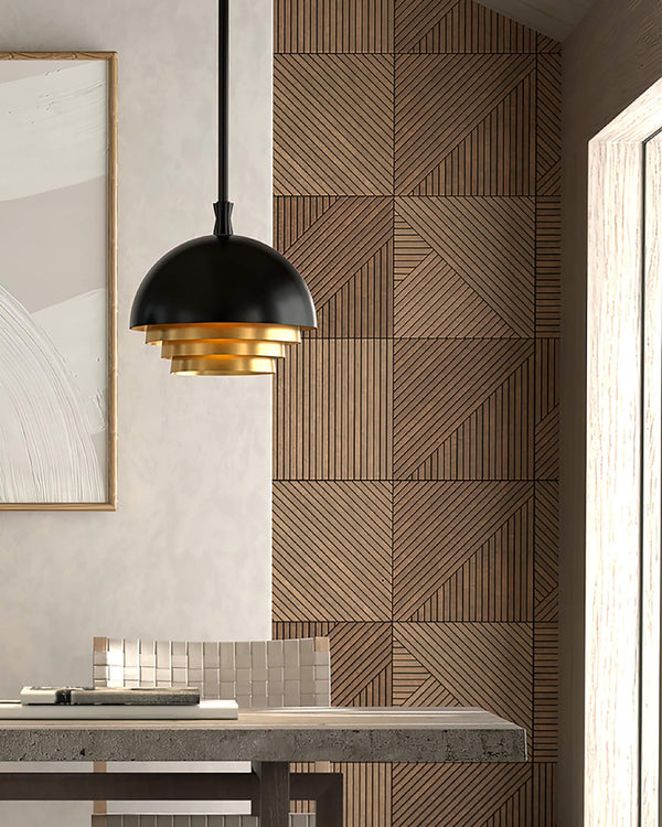 Currey & Company Salviati Steel Dome Pendant Light with Gold Leaf Interior for Dining or Entryway 9000-0953