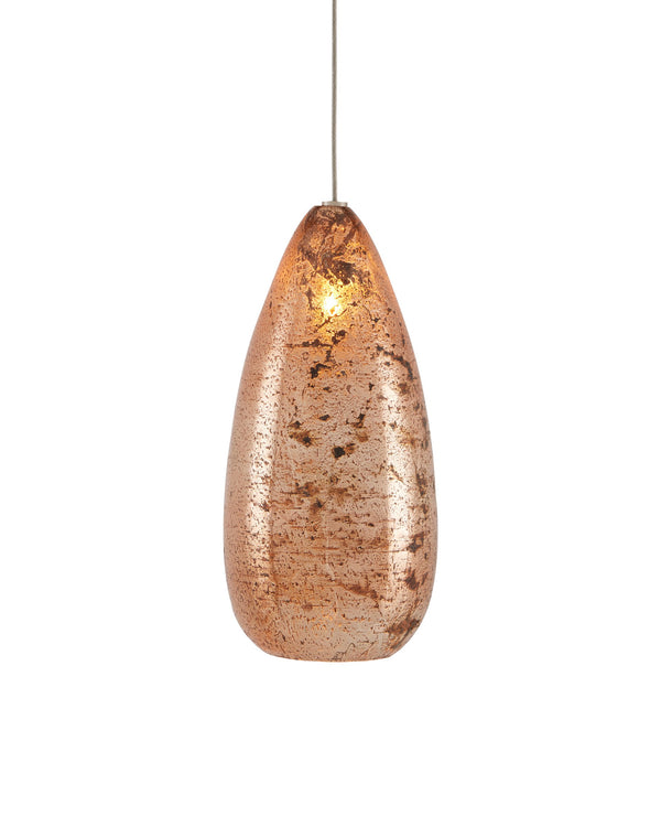 Currey & Company Rame Seven Light Mercury Glass Pendant Handcrafted Metallic Teardrop Dining Fixture Linear 9000-1065