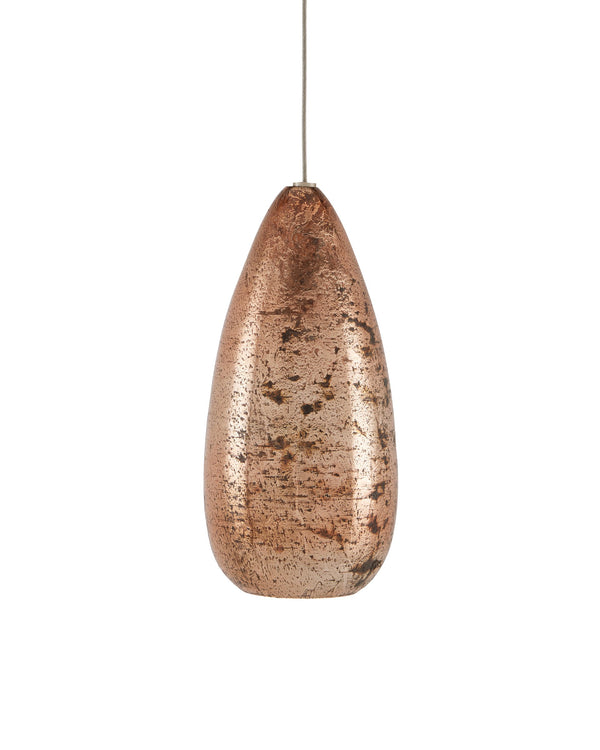 Currey & Company Rame Seven Light Mercury Glass Pendant Handcrafted Metallic Teardrop Dining Fixture Linear 9000-1065