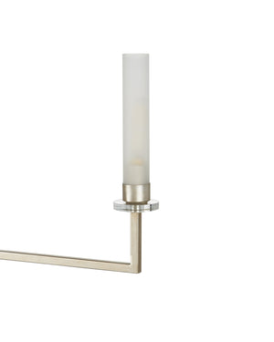 Currey & Company Courante Oblong Crystal Chandelier with Frosted Glass Sleeves for Dining Rooms 9000-1093