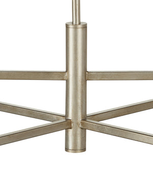Currey & Company Courante Oblong Crystal Chandelier with Frosted Glass Sleeves for Dining Rooms 9000-1093