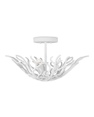 Currey & Company Snowfall Wrought Iron Branch Semi Flush Mount for Entryways and Coastal Interiors 9000-1124