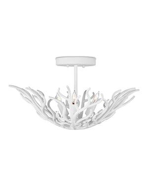 Currey & Company Snowfall Wrought Iron Branch Semi Flush Mount for Entryways and Coastal Interiors 9000-1124