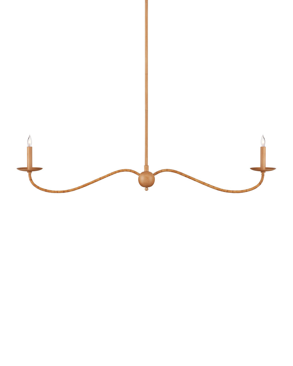 Currey & Company Saxon Handcrafted Rattan Linear Chandelier for Kitchen Islands and Dining Areas 9000-1127