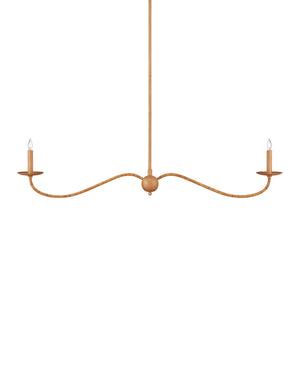 Currey & Company Saxon Handcrafted Rattan Linear Chandelier for Kitchen Islands and Dining Areas 9000-1127