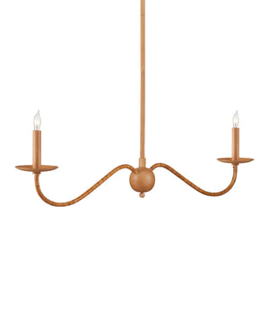Currey & Company Saxon Handcrafted Rattan Linear Chandelier for Kitchen Islands and Dining Areas 9000-1127