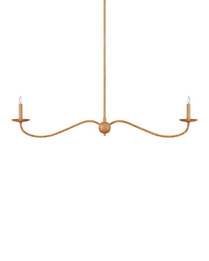 Currey & Company Saxon Handcrafted Rattan Linear Chandelier for Kitchen Islands and Dining Areas 9000-1127