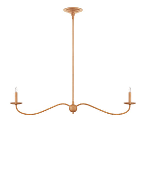 Currey & Company Saxon Handcrafted Rattan Linear Chandelier for Kitchen Islands and Dining Areas 9000-1127