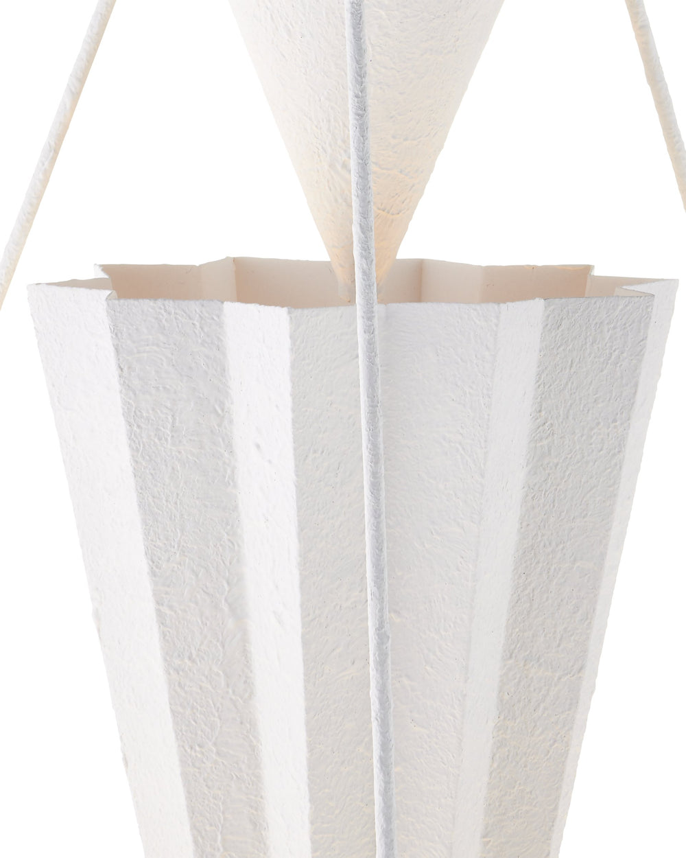 Currey & Company Empyrean Tiered Geometric Chandelier Wrought Iron Yeso Blanco Transitional Ceiling Light 9000-1223